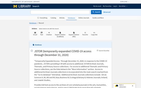 JSTOR (temporarily expanded COVID-19 access through ...