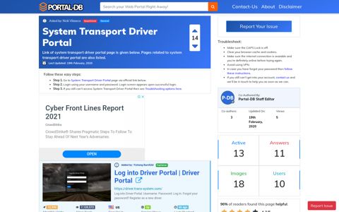System Transport Driver Portal