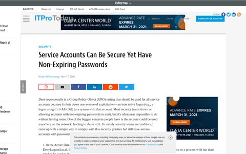 Service Accounts Can Be Secure Yet Have Non-Expiring ...