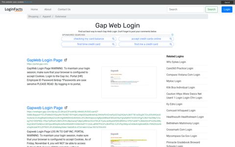 Gap Web - GapWeb Login Page - LoginFacts