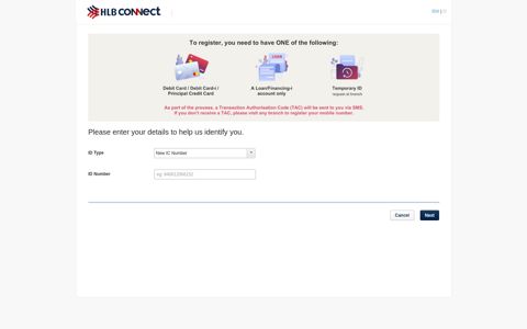 Online Banking Registration - Hong Leong Connect