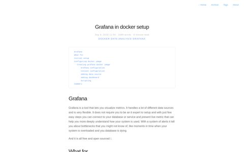 Grafana in docker setup · Learning Notes
