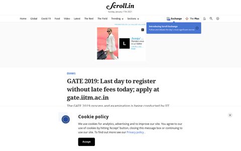 GATE 2019 Registration: Apply today to avoid paying late fees ...