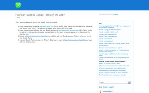 How can I access Google Tasks on the web? - gTasks iOS app