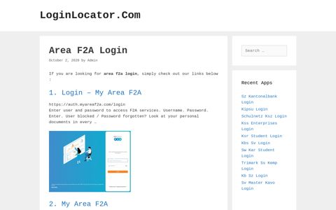 Area F2A Login - LoginLocator.Com