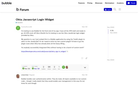 Okta Javascript Login Widget - Question - Bubble Forum