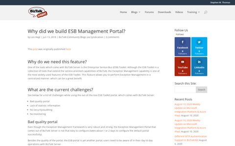 Why did we build ESB Management Portal? - BizTalkGurus