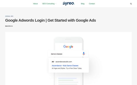 Google Adwords Login | Get Started with Google Ads • Syreo