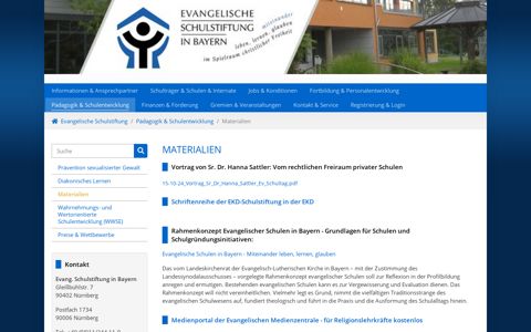 Materialien - Evang. Schulstiftung in Bayern