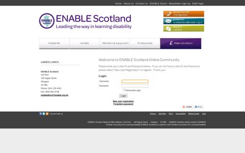 ENABLE Scotland: User Login