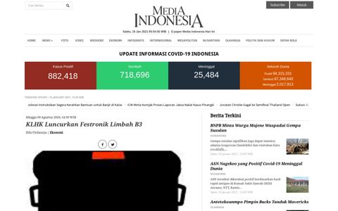 KLHK Luncurkan Festronik Limbah B3 - Media Indonesia