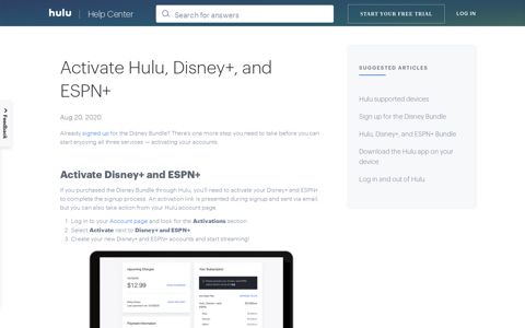 Activate Hulu, Disney+, and ESPN+ - Hulu Help