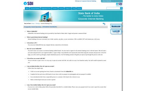 Welcome to Corporate Internet Banking - State Bank of India ...