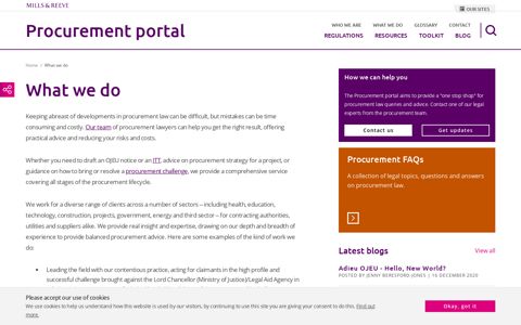 What we do | Procurement Portal | Mills & Reeve