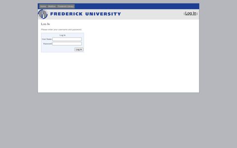 Log In - Frederick University Extranet!