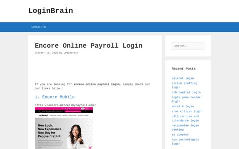 Encore Online Payroll - Encore Mobile - LoginBrain
