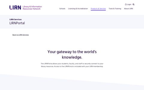LIRNPortal | Library & Information Resources Network