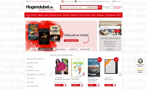 Buchhandlung Hugendubel: Online Medien- und Buchversand