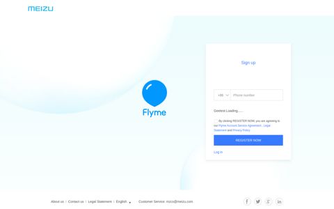 Flyme Account - Sign up