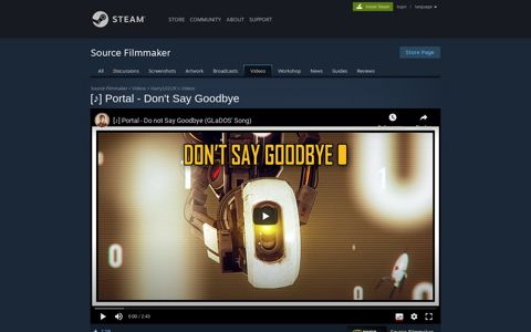 Video :: [ ] Portal - Don't Say Goodbye - Steam Community