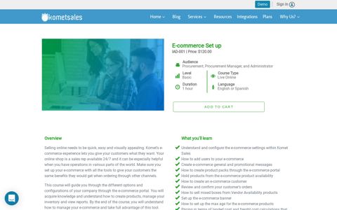 E-commerce Set up – Komet Sales