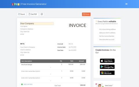 Free Invoice Generator | Free Invoice Maker | Zoho Invoice