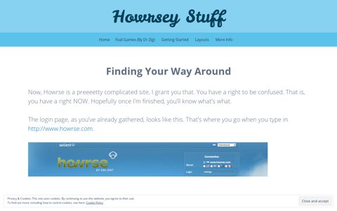 Finding Your Way Around – Howrsey Stuff