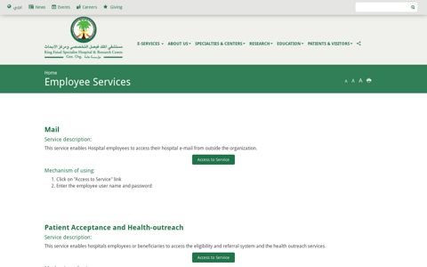 Employee Services | King Faisal Specialist Hospital ...