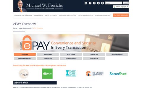 Michael W. Frerichs - Illinois State Treasurer: ePAY Overview