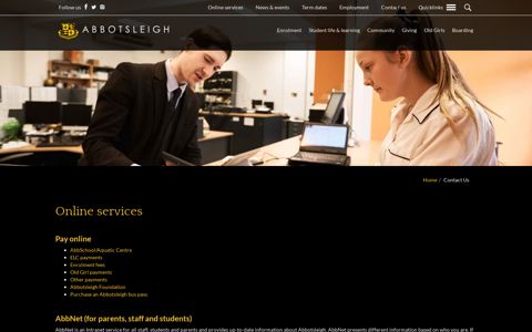 Online services - Abbotsleigh