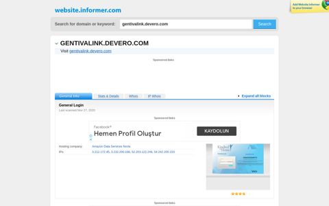 gentivalink.devero.com at WI. General Login - Website Informer