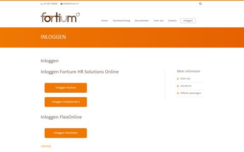 Inloggen - Fortium | Fortium HR Solutions