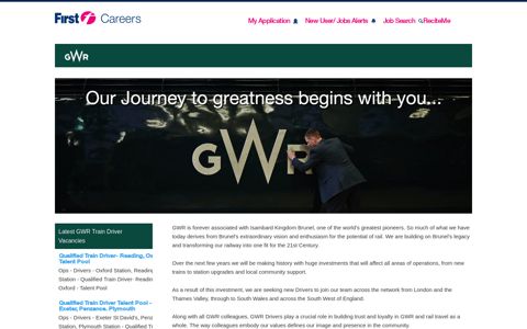 Latest GWR Train Driver Vacancies - FirstGroup Careers