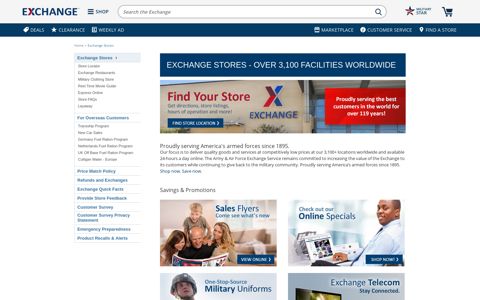 Exchange Stores - Over 3100 Facilities Worldwide - The ...