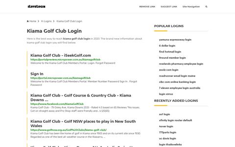 Kiama Golf Club Login ❤️ One Click Access - iLoveLogin