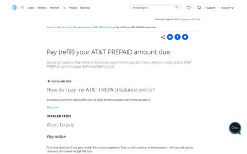 Pay (Refill) Your AT&T PREPAID Amount Due - Bill & account ...