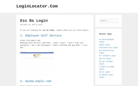Ess Ba Login - LoginLocator.Com