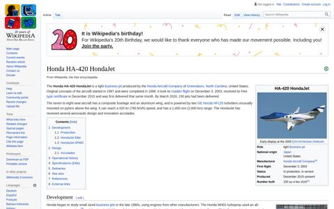 Honda HA-420 HondaJet - Wikipedia