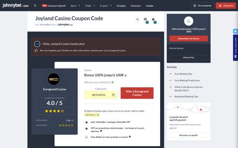 Joyland Casino Coupon Code 2021 - Check out Alternative ...