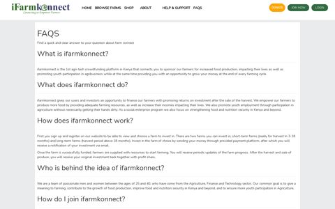 FAQs - ifarmkonnect | Connecting to Empower Farmers