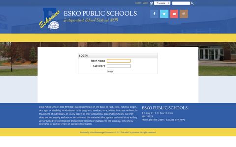 Login - Esko Public Schools