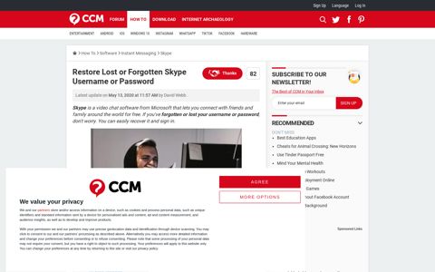 Restore Lost or Forgotten Skype Username or Password - CCM
