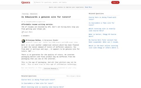 Is Eduwizards a genuine site for tutors? - Quora