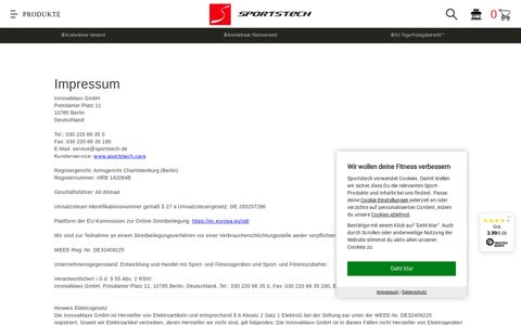 Impressum InnovaMaxx GmbH | SPORTSTECH