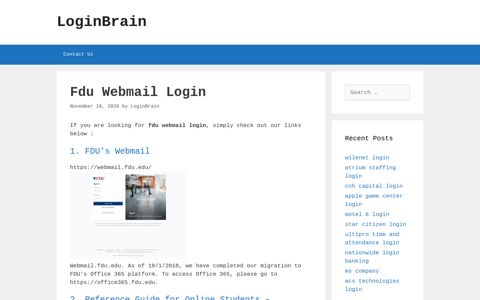 FDU Webmail Login - LoginBrain