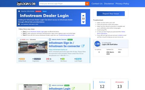 Infostream Dealer Login - Logins-DB