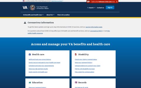 Veterans Affairs: VA.gov Home