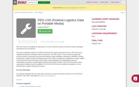 FED LOG (Federal Logistics Data on Portable Media)
