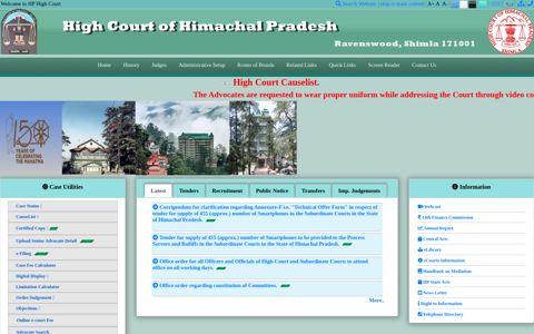 HIGH COURT OF Himachal Pradesh - Landing Page