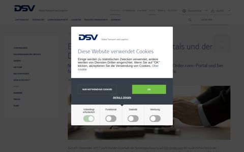 Erweiterung des IDS Order Portals und der DFÜ | DSV